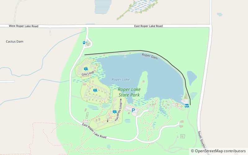 Roper Lake State Park location map