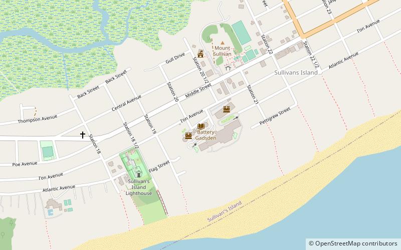 Battery Gadsden location map