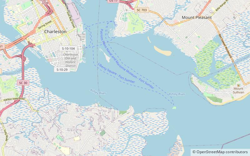 fort ripley shoal light charleston location map