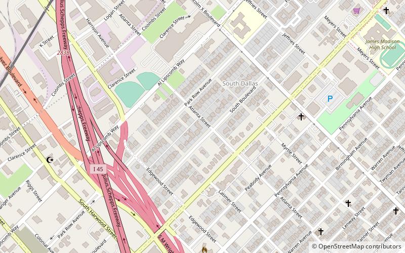South Boulevard–Park Row Historic District location map