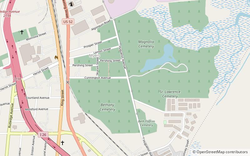 Charleston Cemeteries Historic District location map