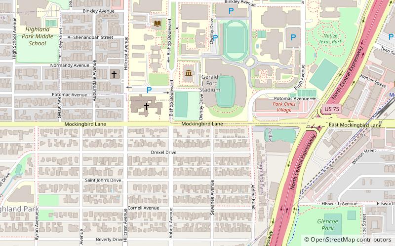 Gerald J. Ford Stadium location map