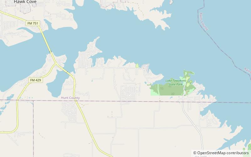 Lake Tawakoni State Park location map