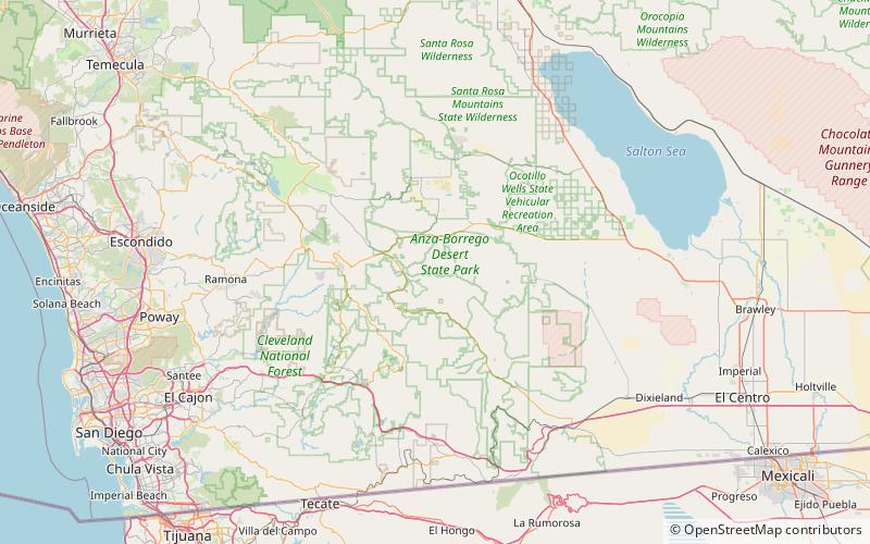 pinyon mountains park stanowy anza borrego desert location map