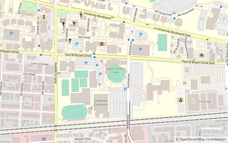 Sewell–Thomas Stadium location map