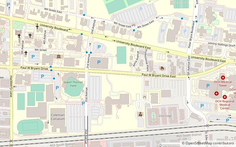 Paul W. Bryant Museum location map