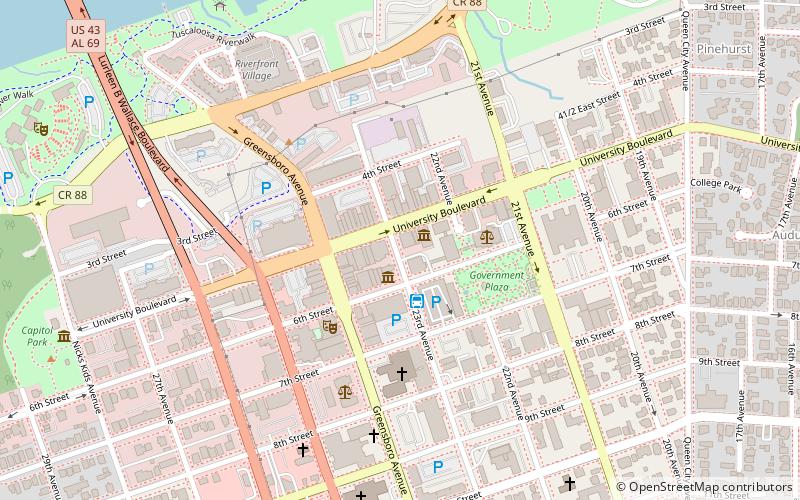 Downtown Tuscaloosa Historic District location map