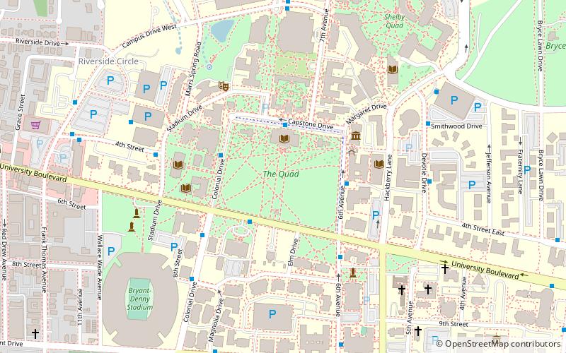 University of Alabama Quad location map