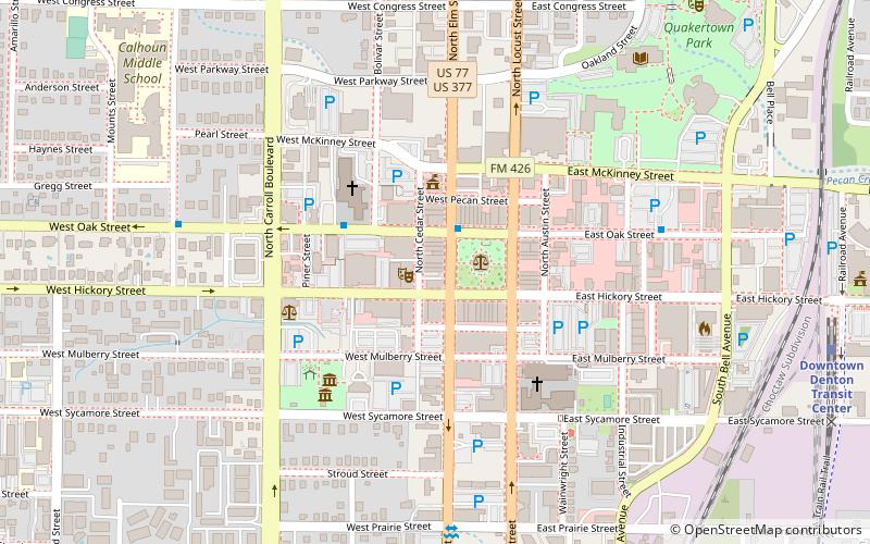 UNT on the Square location map