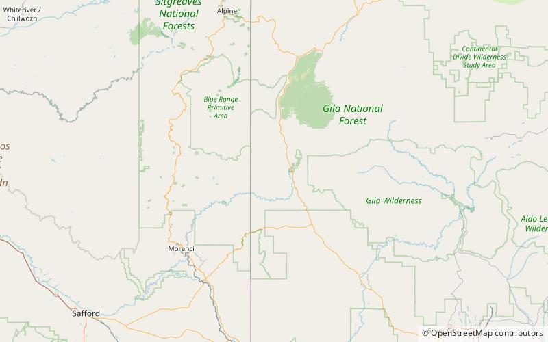 sierra aguilada bosque nacional gila location map