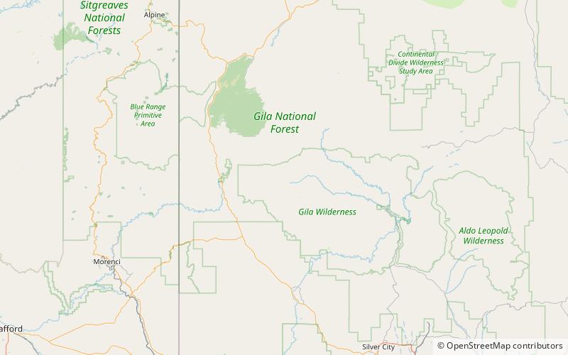 Mogollon Mountains location map