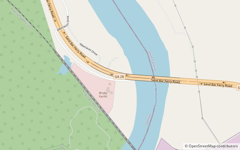 sand bar ferry bridge augusta location map