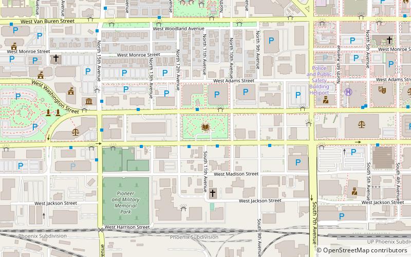 Phoenix Carnegie Library and Library Park location map