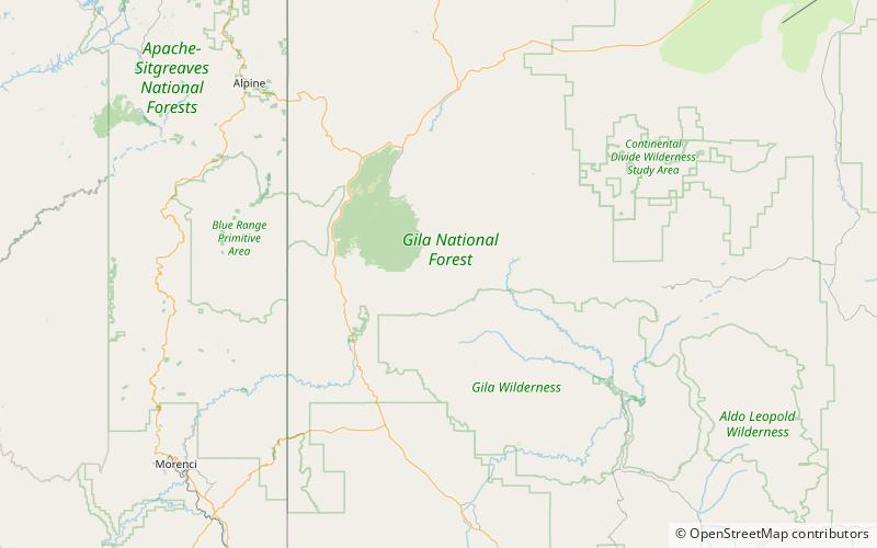 bearwallow mountain lookout cabins and shed bosque nacional gila location map