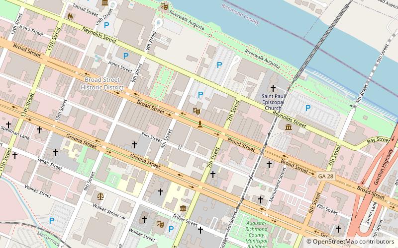 Augusta Confederate Monument location map