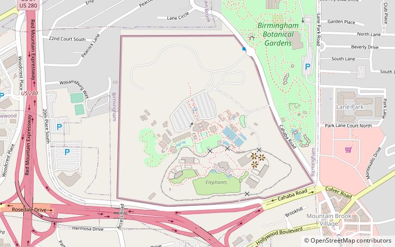 Birmingham Zoo location map