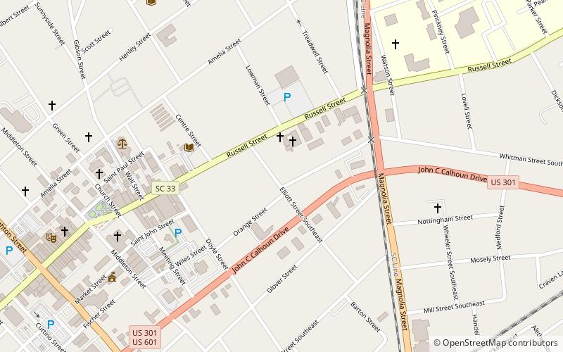 whitman street area historic district orangeburg location map