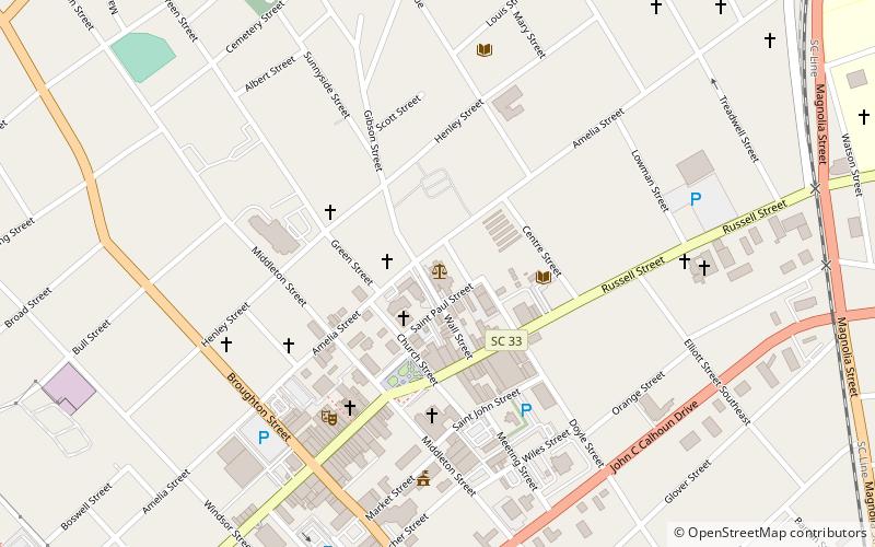 Orangeburg Downtown Historic District location map