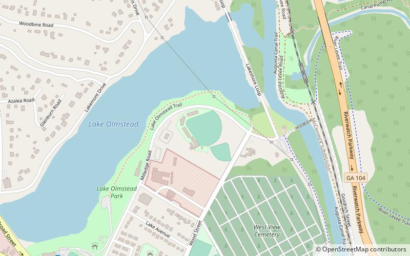 Lake Olmstead Stadium location map
