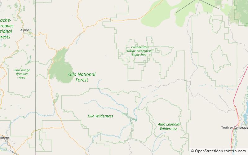 canyon creek mountains foret nationale de gila location map