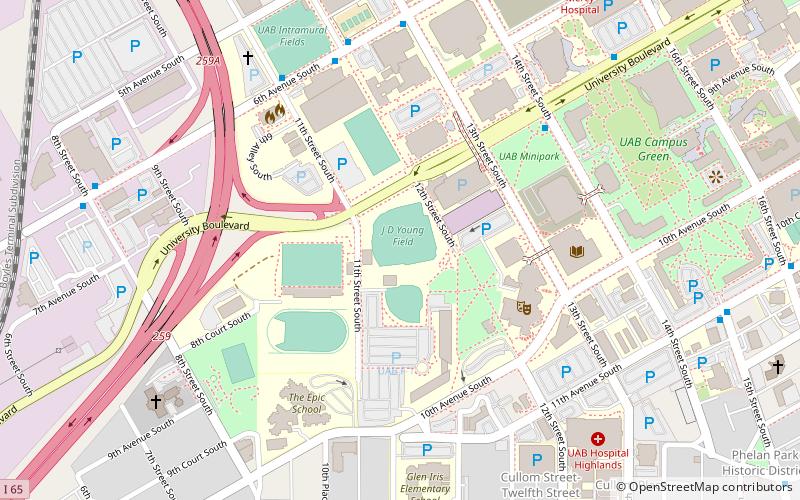 Jerry D. Young Memorial Field location map