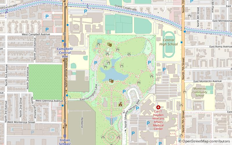 Steele Indian School Park Pond location map