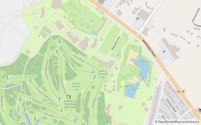 Masters de golf location map