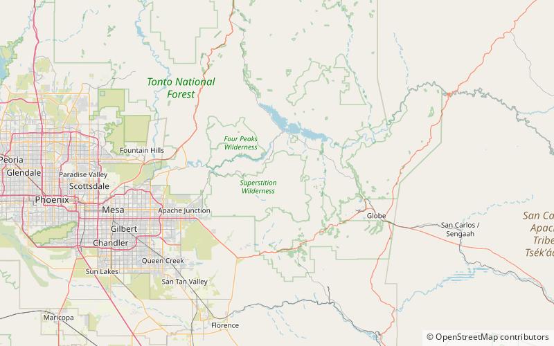 lime mountain monts de la superstition location map