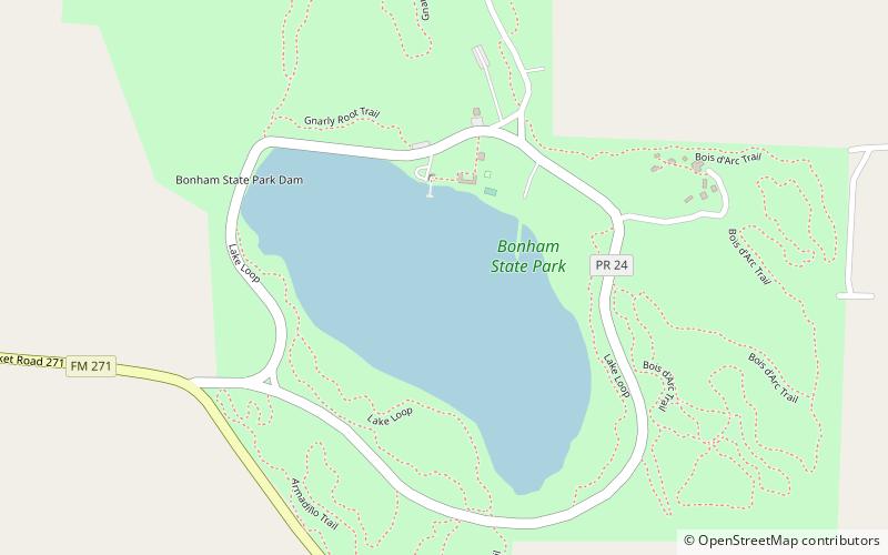 Bonham State Park - Texas Parks and Wildlife location map