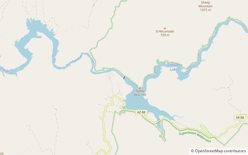 mormon flat dam foret nationale de tonto location map