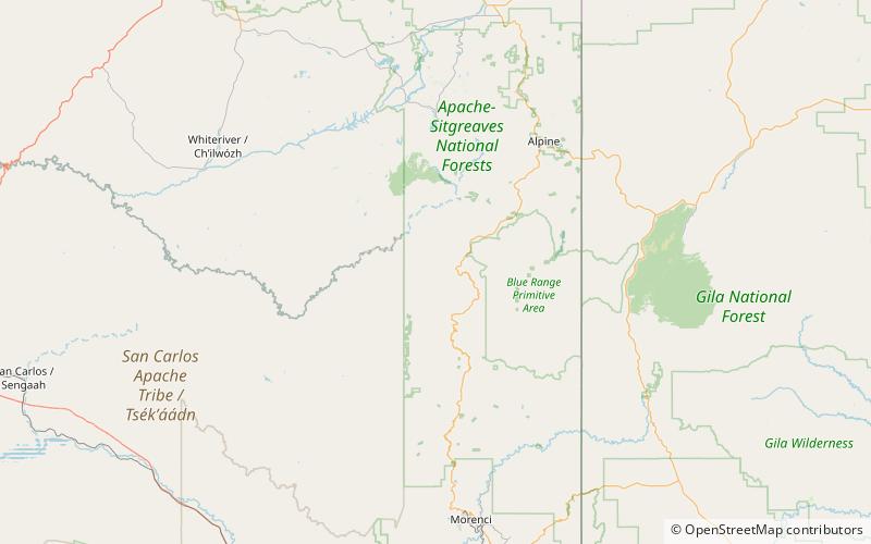 ackre lake foret nationale dapache sitgreaves location map