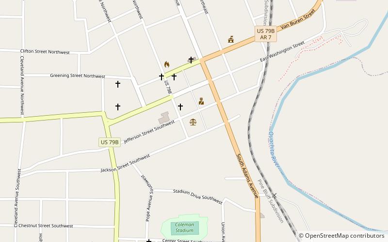 Ouachita County Courthouse location map