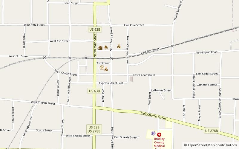 Warren Brick Streets location map