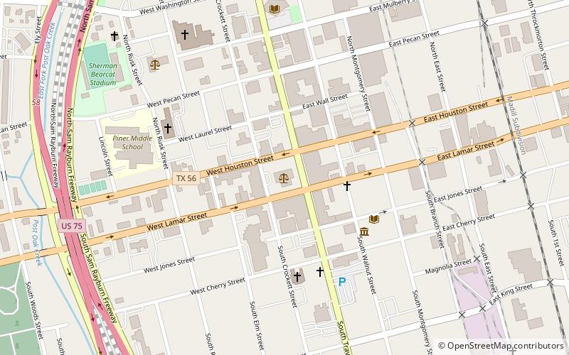 Grayson County Courthouse location map