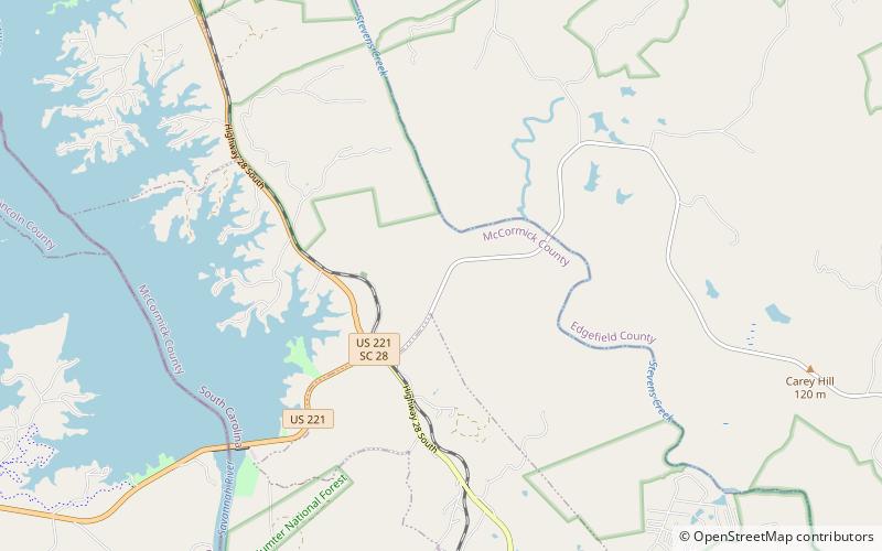 stevens creek heritage preserve foret nationale de sumter location map