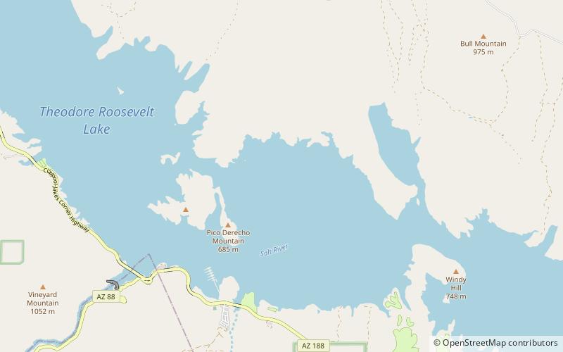 Theodore Roosevelt Lake location map