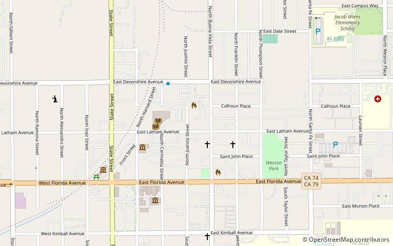 Hemet Public Library location map