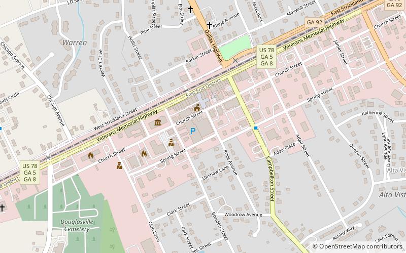 Douglasville Commercial Historic District location map