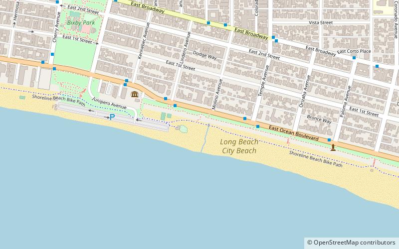 shoreline bike path long beach location map