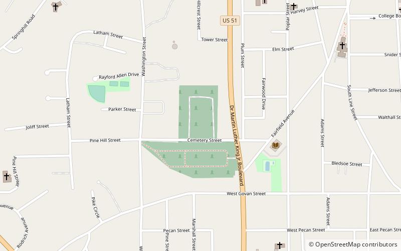 Odd Fellows and Confederate Cemetery location map