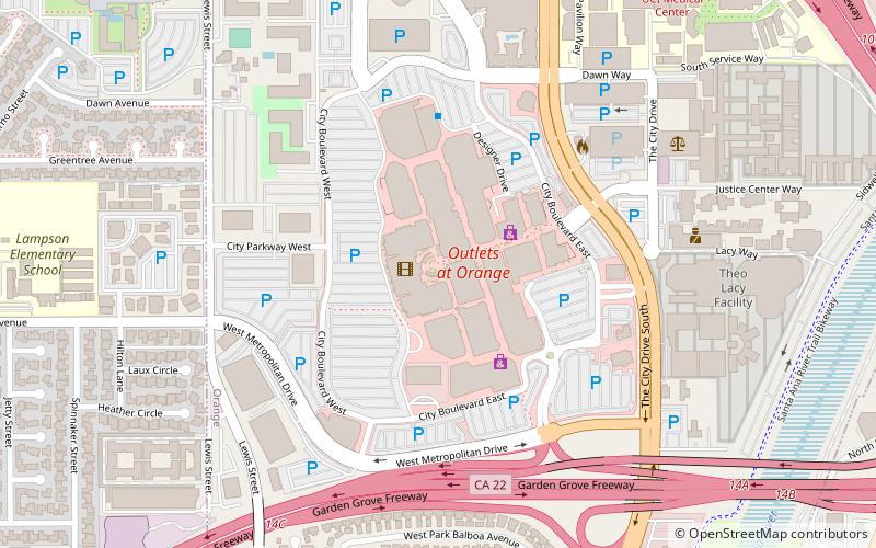 The Outlets at Orange location map