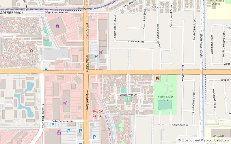 South Coast Metro location map