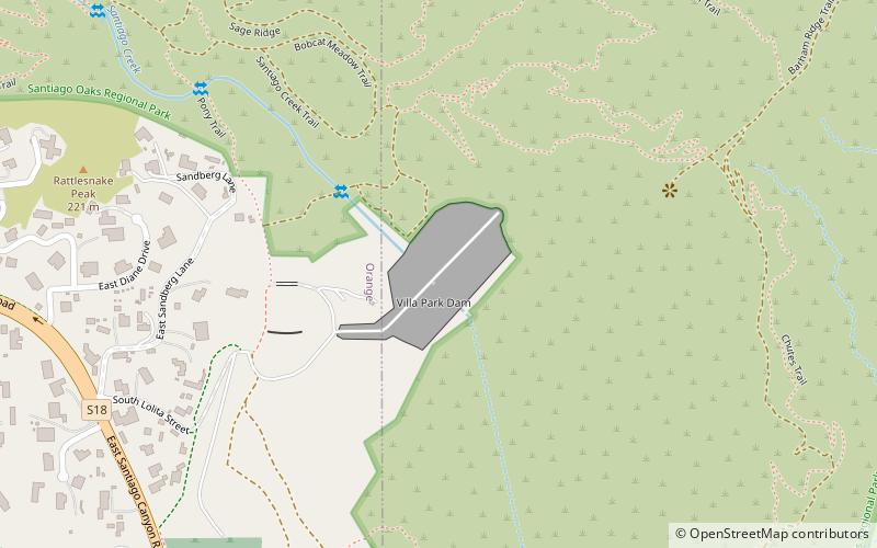 villa park dam orange location map