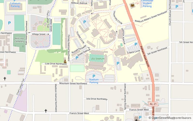 JSU Stadium location map