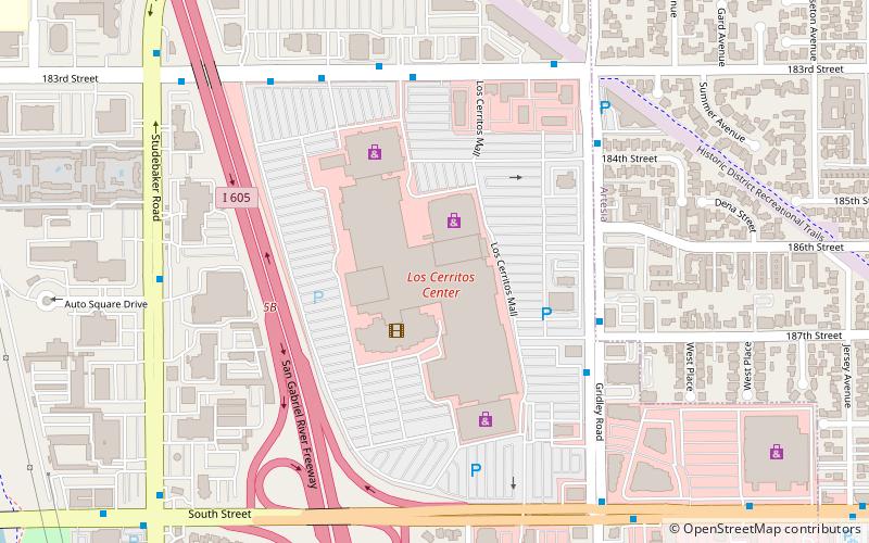 Los Cerritos Center location map