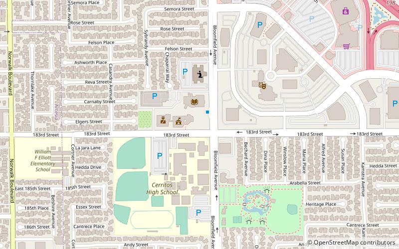 cerritos veterans memorial location map