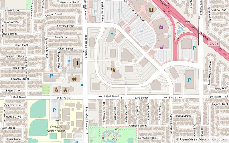 Cerritos Center for the Performing Arts location map