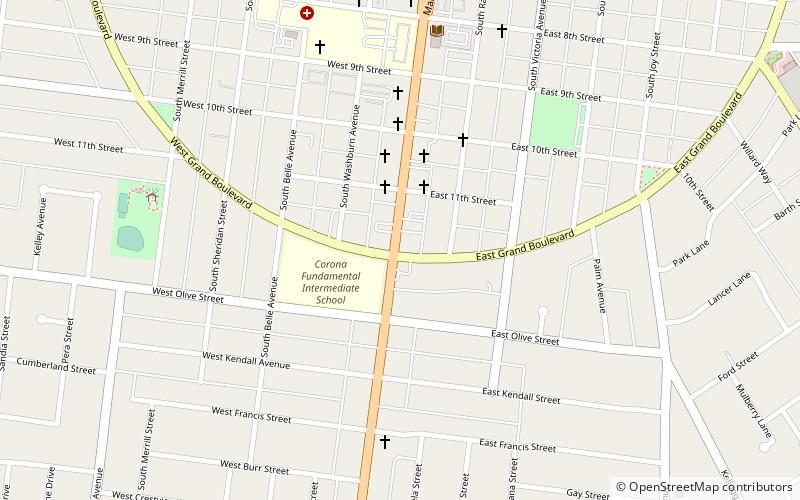 grand boulevard corona location map
