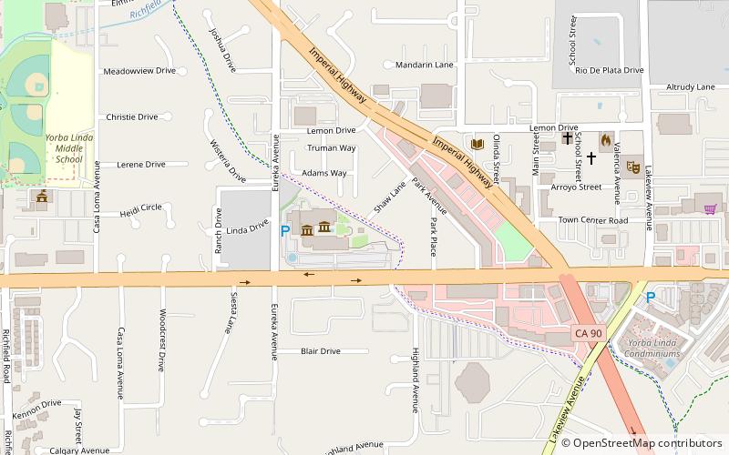 Birthplace of Richard Nixon location map