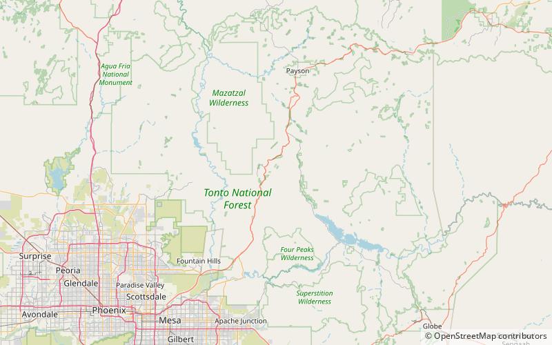 mount baldy bosque nacional del tonto location map